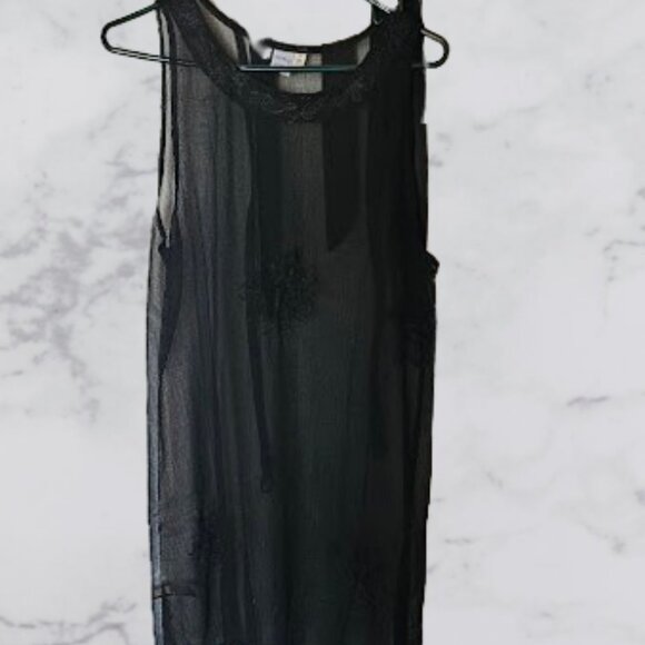 Elegant Black Sheer Swim Coverup - Picture 1 of 3